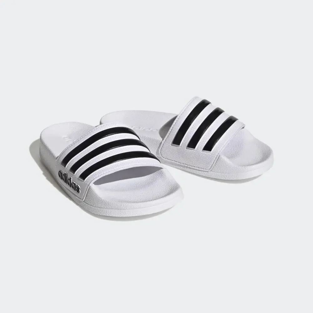 ADIDAS ADILETTE SHOWER SLIDES SANDAL, WHITE/BLACK/BLACK, 1 US UNISEX LITTLE KID